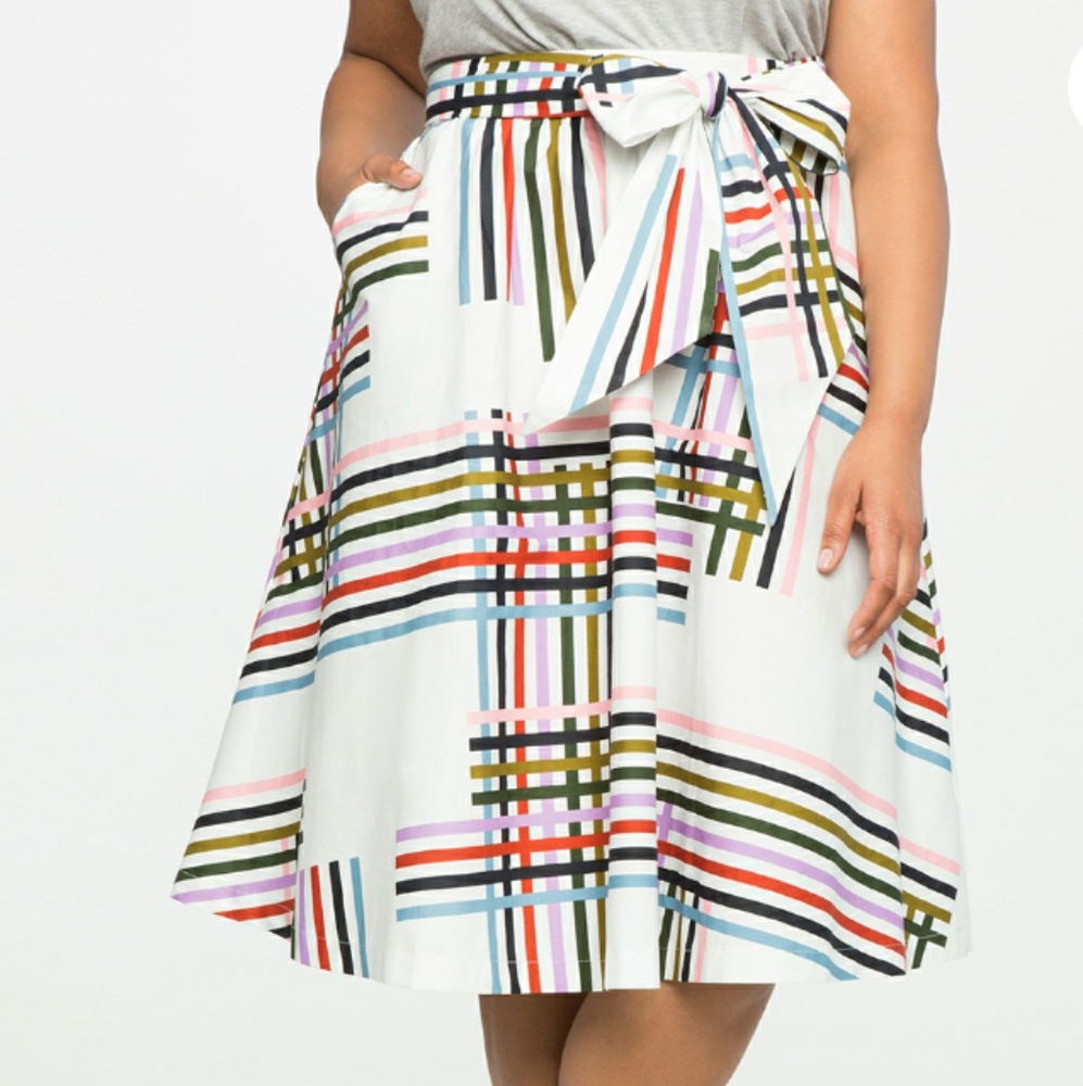 Eloquii Colorful Midi with Belt Size 16